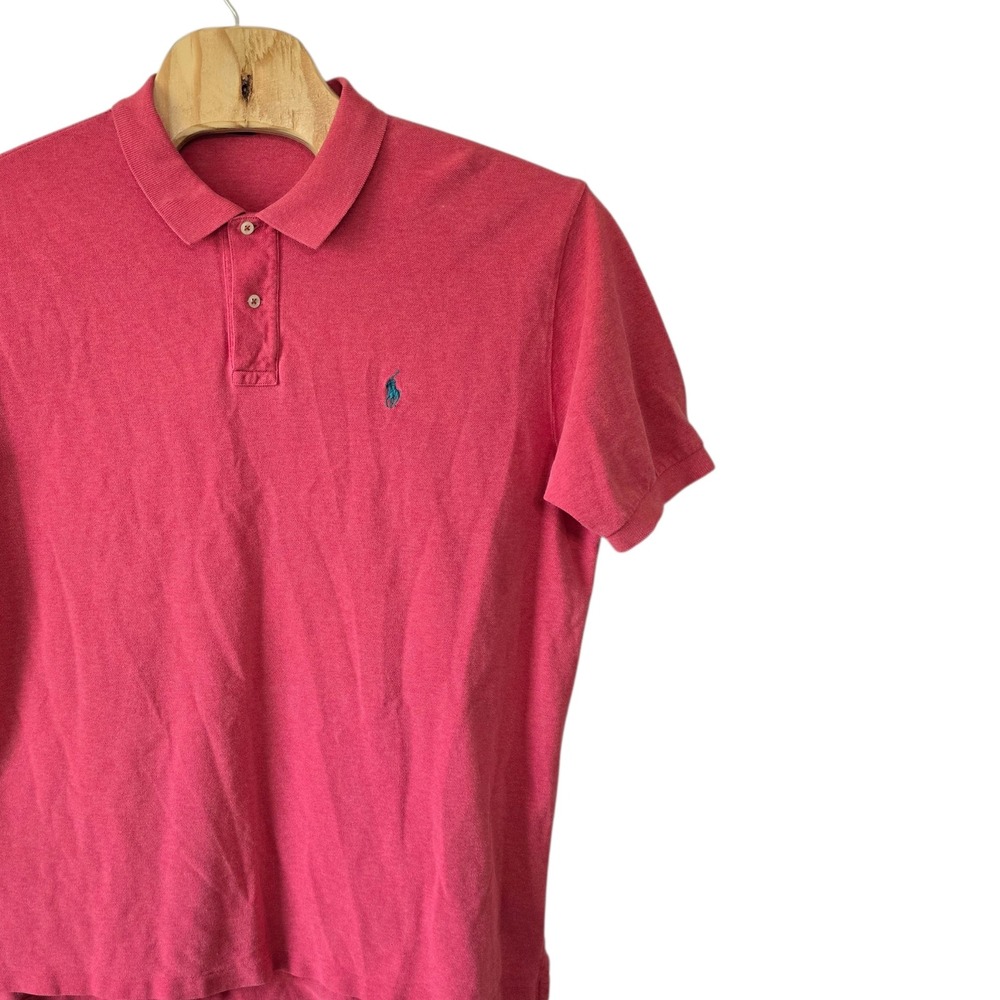 Polo Ralph Lauren‎ Men XXL Pink Short Sleeve Cotton Pique Pony Logo Polo Shirt